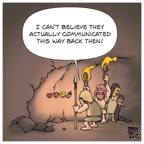 Cartoon: Cavemen Emojis (medium) by Timo Essner tagged culture,communication,language,sign,signs,icons,emojis,hieroglyphs,cavemen,cave,archaelogy,anthroposophy,cartoon,timo,essner,culture,communication,language,sign,signs,icons,emojis,hieroglyphs,cavemen,cave,archaelogy,anthroposophy,cartoon,timo,essner