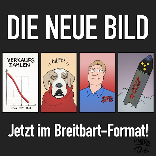 Cartoon: Die neue BILD (medium) by Timo Essner tagged bild,springer,breitbart,lügenpresse,fake,news,falschmeldung,lima,hund,spd,abstimmung,kevin,kühnert,juso,juri,putin,hacker,atomkrieg,cartoon,timo,essner,bild,springer,breitbart,lügenpresse,fake,news,falschmeldung,lima,hund,spd,abstimmung,kevin,kühnert,juso,juri,putin,hacker,atomkrieg,cartoon,timo,essner