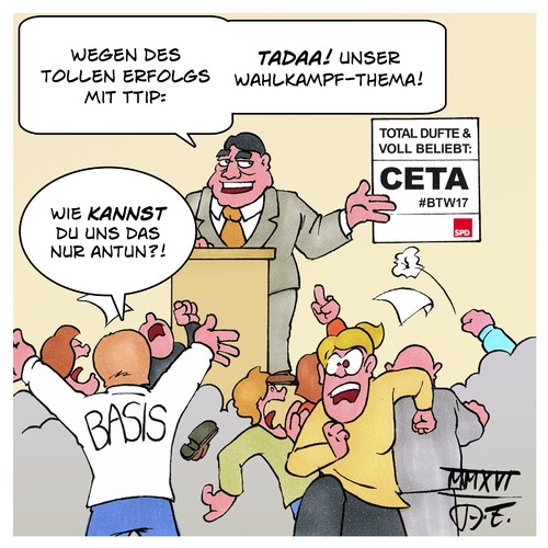 Cartoon: Gabriel SPD CETA (medium) by Timo Essner tagged spd,sigmar,gabriel,btw17,bundestagswahl,landtagswahlen,ttip,ceta,freihandelsabkommen,deutschland,wähler,basis,partei,vorstand,parteibasis,cartoon,timo,essner,spd,sigmar,gabriel,btw17,bundestagswahl,landtagswahlen,ttip,ceta,freihandelsabkommen,deutschland,wähler,basis,partei,vorstand,parteibasis,cartoon,timo,essner