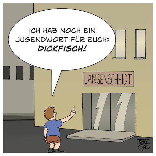 Cartoon: Jugendwort (medium) by Timo Essner tagged jugendwort,gesellschaft,für,deutsche,sprache,gds,langenscheidt,verlag,jugendsprache,einreichungen,liste,medien,kultur,pr,jugendwort,gesellschaft,für,deutsche,sprache,gds,langenscheidt,verlag,jugendsprache,einreichungen,liste,medien,kultur,pr