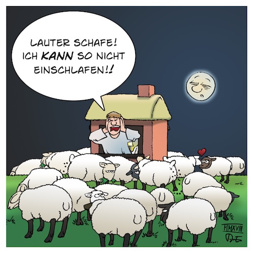 Cartoon: Lauter Schafe (medium) by Timo Essner tagged schaf,schafherde,einschlafen,schlaf,deich,haus,nacht,schafe,zählen,cartoon,timo,essner,schaf,schafherde,einschlafen,schlaf,deich,haus,nacht,schafe,zählen,cartoon,timo,essner