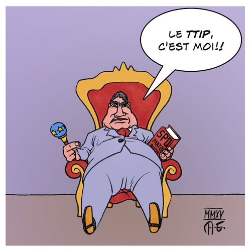 Cartoon: Le TTIP - c est moi! (medium) by Timo Essner tagged ttip,tisa,ceta,freihandelsabkommen,kapitalismus,wirtschaft,eu,europa,usa,deutschland,politik,politiker,sigmar,gabriel,demokratie,volksvertreter,bürgerrechte,verbraucherrecht,verbraucherrechte,ttip,tisa,ceta,freihandelsabkommen,kapitalismus,wirtschaft,eu,europa,usa,deutschland,politik,politiker,sigmar,gabriel,demokratie,volksvertreter,bürgerrechte,verbraucherrecht