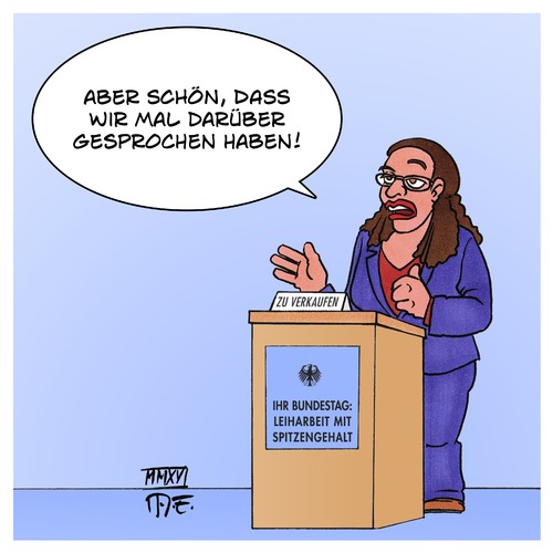 Cartoon: Leiharbeit und Zeitverträge (medium) by Timo Essner tagged leiharbeit,zeitarbeit,zeitverträge,die,große,koalition,groko,andrea,nahles,angela,merkel,cdu,spd,arbeitsmarkt,sozialpolitik,lohn,gehalt,löhne,gehälter,cartoon,timo,essner,leiharbeit,zeitarbeit,zeitverträge,die,große,koalition,groko,andrea,nahles,angela,merkel,cdu,spd,arbeitsmarkt,sozialpolitik,lohn,gehalt,löhne,gehälter,cartoon,timo,essner