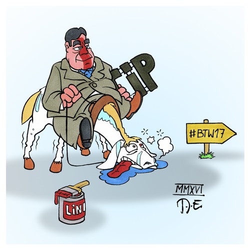 Cartoon: Linksruck bei der SPD (medium) by Timo Essner tagged sigmar,gabriel,spd,die,linke,lafontaine,agenda2010,mindestlöhnchen,hartz4,waffenexporte,zerschlagung,gewerkschaften,streikrecht,bahnstreik,freihandelsabkommen,parteien,bundestagswahl,btw17,linksruck,cartoon,timo,essner,sigmar,gabriel,spd,die,linke,lafontaine,agenda2010,mindestlöhnchen,hartz4,waffenexporte,zerschlagung,gewerkschaften,streikrecht,bahnstreik,freihandelsabkommen,parteien,bundestagswahl,btw17,linksruck,cartoon,timo,essner