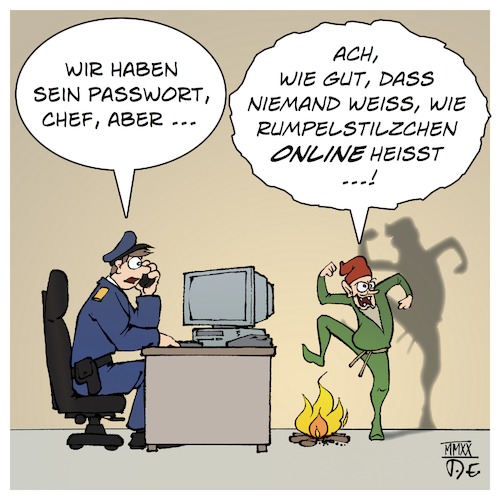 Cartoon: NetzDG Passwort-Freigabe (medium) by Timo Essner tagged netzdg,datenschutz,hass,im,netz,hatespeech,passwort,passwörter,freigeben,freigabe,diensteanbieter,betreiber,plattformen,benutzer,rumpelstilzchen,benutzerdaten,kriminalität,terrorismus,ermittlungen,geheimdienste,polizei,staatsanwaltschaften,cartoon,timo,essner,netzdg,datenschutz,hass,im,netz,hatespeech,passwort,passwörter,freigeben,freigabe,diensteanbieter,betreiber,plattformen,benutzer,rumpelstilzchen,benutzerdaten,kriminalität,terrorismus,ermittlungen,geheimdienste,polizei,staatsanwaltschaften,cartoon,timo,essner