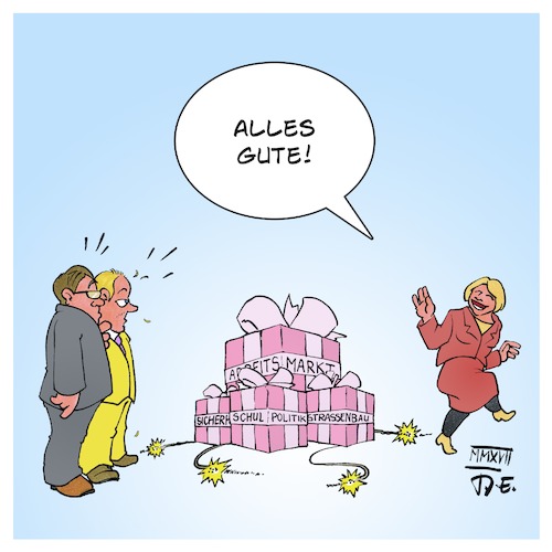 Cartoon: Schwarz-gelbe Koalition in NRW (medium) by Timo Essner tagged nrw,nordrhein,westfalen,hannelore,kraft,spd,erwin,laschet,cdu,christian,lindner,fdp,schwarzgelb,schwarzgeld,cartoon,timo,essner,nrw,nordrhein,westfalen,hannelore,kraft,spd,erwin,laschet,cdu,christian,lindner,fdp,schwarzgelb,schwarzgeld,cartoon,timo,essner