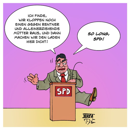 Cartoon: Sigmar macht den Laden dicht (medium) by Timo Essner tagged spd,sigmar,gabriel,rentner,renten,rentenerhöhung,steuern,steuerpflicht,alleinerziehende,mütter,vater,väter,hartz4,hartziv,alg2,kind,besuch,abzug,sozialpolitik,arbeitsmarktpolitik,soziakle,gerechtigkeit,sozialdemokratische,politik,cartoon,timo,essner,spd,sigmar,gabriel,rentner,renten,rentenerhöhung,steuern,steuerpflicht,alleinerziehende,mütter,vater,väter,hartz4,hartziv,alg2,kind,besuch,abzug,sozialpolitik,arbeitsmarktpolitik,soziakle,gerechtigkeit,sozialdemokratische,politik,cartoon,timo,essner