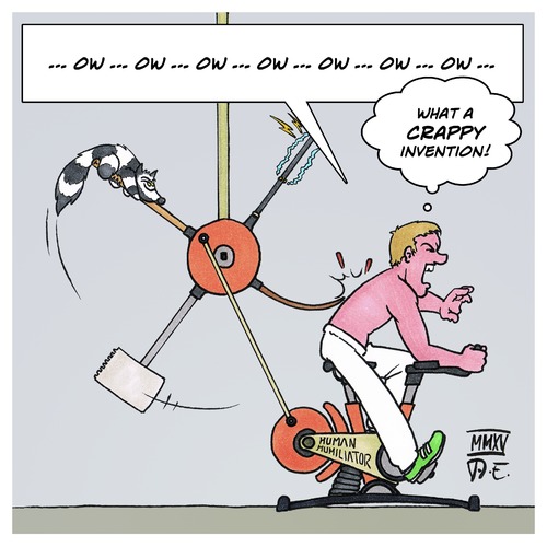 Cartoon: the Human Humiliator (medium) by Timo Essner tagged sports,fitness,pain,sweat,indoor,exercise,bike,funbike,training,sports,fitness,pain,sweat,indoor,exercise,bike,funbike,training