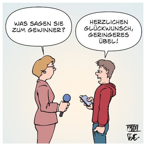 Cartoon: Wahlsieg (medium) by Timo Essner tagged wahlsieg,wahlsieger,gewinner,sieger,wahlen,wahl,partei,parteien,kandidat,kandidatin,posten,amt,cartoon,timo,essner,wahlsieg,wahlsieger,gewinner,sieger,wahlen,wahl,partei,parteien,kandidat,kandidatin,posten,amt,cartoon,timo,essner