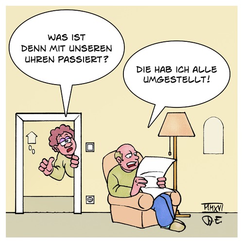 Cartoon: Zeitumstellung (medium) by Timo Essner tagged zeit,umstellung,zeitumstellung,uhren,umstellen,30,oktober,winterzeit,sommerzeit,cartoon,timo,essner,zeit,umstellung,zeitumstellung,uhren,umstellen,30,oktober,winterzeit,sommerzeit,cartoon,timo,essner