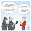 Cartoon: Corona-App (small) by Timo Essner tagged corona,app,covid19,virus,pandemie,coronaapp,rki,hhi,bsi,bundeswehr,trackingdaten,bewegungsdaten,cartoon,timo,essner