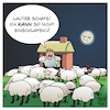 Cartoon: Lauter Schafe (small) by Timo Essner tagged schaf schafherde einschlafen schlaf deich haus nacht schafe zählen cartoon timo essner