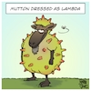 Cartoon: Mutton dressed as lambda (small) by Timo Essner tagged corona covid lambda lamb play on words mutton sheep c37 sars cov2 virus mutation cartoon timo essner