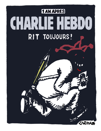 Cartoon: 1 Year later (medium) by Carma tagged charlie,hebdo,anniversary