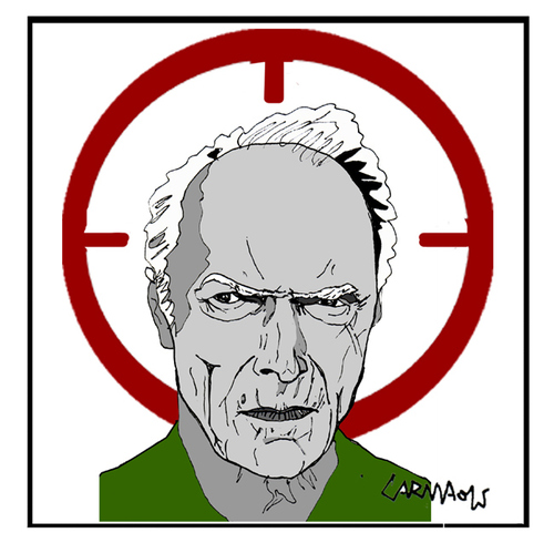 Cartoon: Clint Eastwood (medium) by Carma tagged clint,eastwood,american,sniper,movies,celebrities,usa,culture