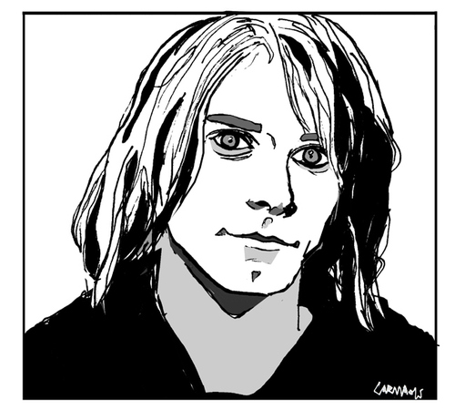 Cartoon: Kurt Cobain (medium) by Carma tagged kurt,cobain,nirvana,music,grunge,rock,celebrities