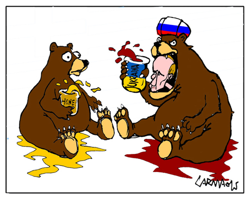 Cartoon: Ukraine (medium) by Carma tagged politics,onflicts,war,russia,putin,ukraine,ukraina,bears,animals