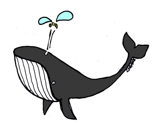Cartoon: Whale and Wasp (medium) by Carma tagged animals,whale,wasp,alice,in,chains