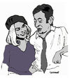 Cartoon: Bonnie and Clyde (small) by Carma tagged cinema,celebrities,movies,bonnie,and,clydebrigitte,bardot,gainsbourg