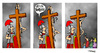 Cartoon: Stretching (small) by Carma tagged jesus,christ,the,passion,religion,stretching
