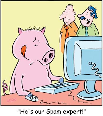 Cartoon: TP0013computers (medium) by comicexpress tagged computer,technical,tech,support,internet,spam,pig,hog,swine,animal