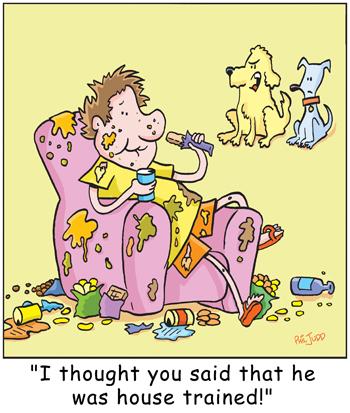 Cartoon: TP0029dog (medium) by comicexpress tagged dog,dogs,canine,pet,pets,animal,animals,house,trained,obedience,slob,messy