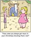 Cartoon: TP0203christmasstockingfat (small) by comicexpress tagged christmas,xmas,stocking,stockings,fat,skinny,women,woman,image,self,esteem,gifts,presents