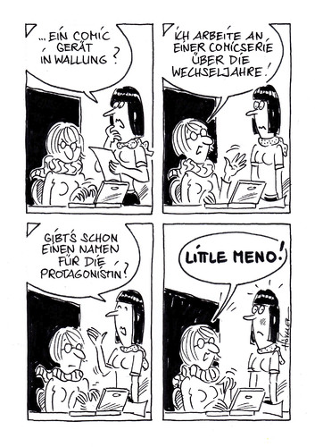 Cartoon: Wechseljahre Comic (medium) by Hoevelercomics tagged menopause,wallung,wallungen,hitze,wechseljahre