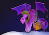 Cartoon: Dragonlady (small) by Rüsselhase tagged dragon,lady,woman,pink,prada
