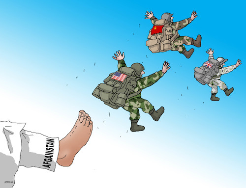 Cartoon: afgankopy (medium) by Lubomir Kotrha tagged afganistan,taliban,usa,war,afganistan,taliban,usa,war