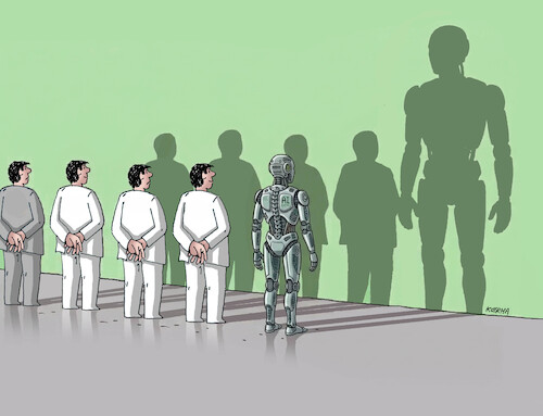 Cartoon: airobottien (medium) by Lubomir Kotrha tagged ai,people,ai,people