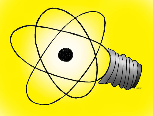 Cartoon: atomziarovka (medium) by Lubomir Kotrha tagged energy,atom,wind,energy,atom,wind