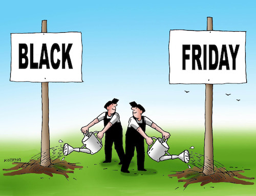 Cartoon: blackpolievaci (medium) by Lubomir Kotrha tagged black,friday