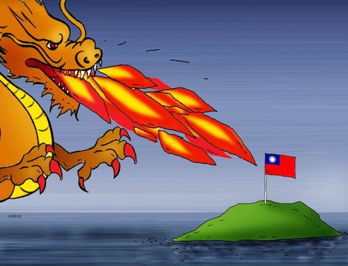 Cartoon: chinadrak24 (medium) by Lubomir Kotrha tagged china,taiwan,elections,china,taiwan,elections