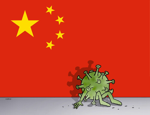 Cartoon: chinakorotien (medium) by Lubomir Kotrha tagged china,covid,problems,china,covid,problems