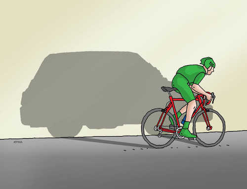 Cartoon: cykloaut (medium) by Lubomir Kotrha tagged roads,highway,cars,cyclists,bicycles,vacation,time,roads,highway,cars,cyclists,bicycles,vacation,time