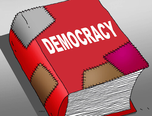 Cartoon: demozaplat (medium) by Lubomir Kotrha tagged democracy,democracy