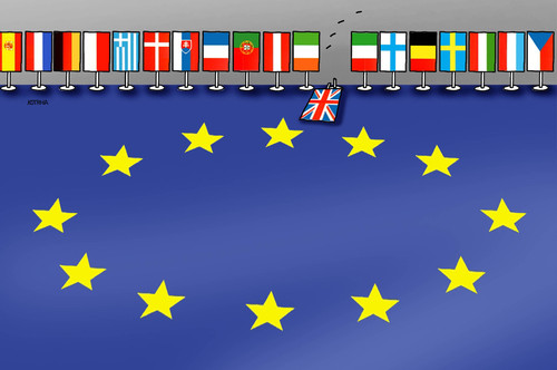 Cartoon: eubrit (medium) by Lubomir Kotrha tagged eu,summit,brexit,europa,cameron,referendum