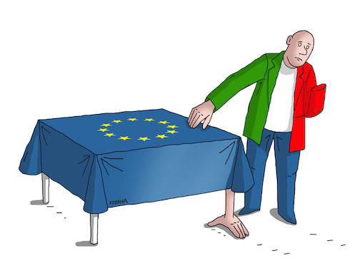 Cartoon: euitaly (medium) by Lubomir Kotrha tagged eu,euro,italy,lira,europe,world,elections,conti
