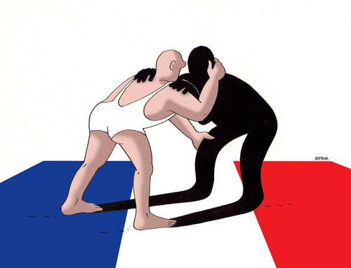 Cartoon: francevote (medium) by Lubomir Kotrha tagged france,vote,elections,marine,le,pen,national,hollande,sarkozy