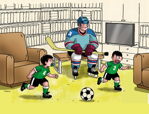 Cartoon: futdeti (medium) by Lubomir Kotrha tagged football,soccer,world,cup,usa,canada,mexico,football,soccer,world,cup,usa,canada,mexico