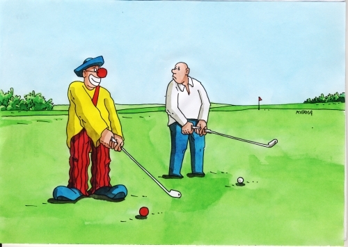Cartoon: golfclown (medium) by Lubomir Kotrha tagged humor