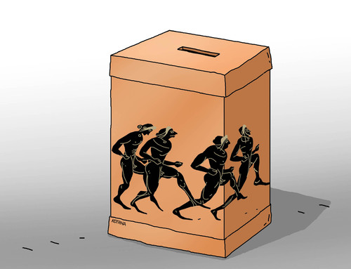 Cartoon: greebeh1 (medium) by Lubomir Kotrha tagged greece,tsipras,syriza,election,eu,euro