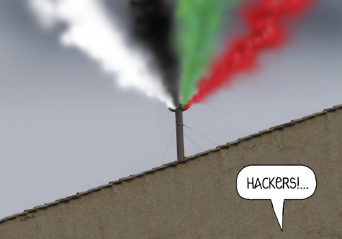 Cartoon: hackers (medium) by Lubomir Kotrha tagged papst,pope,konklave,conclave,hackers