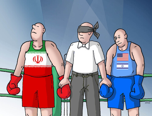 Cartoon: iranbox26a (medium) by Lubomir Kotrha tagged israel,usa,iran,war,israel,usa,iran,war