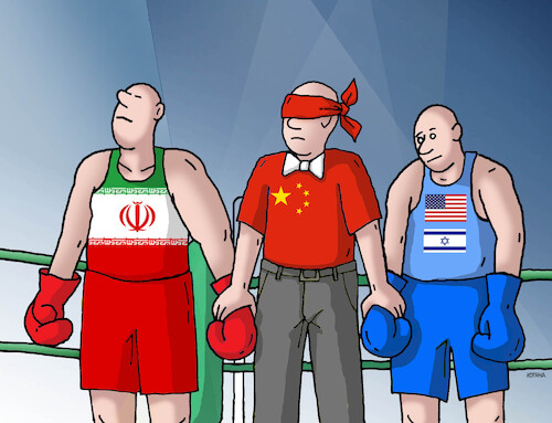 Cartoon: irancina (medium) by Lubomir Kotrha tagged trump,usa,iran,war,china,world,trump,usa,iran,war,china,world