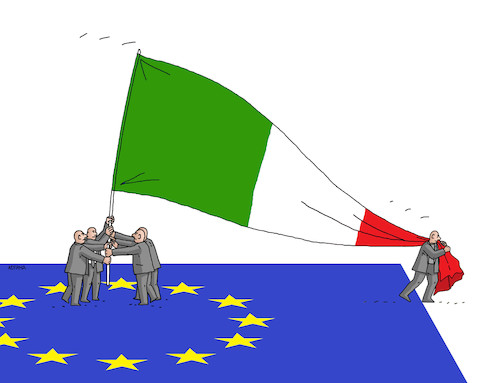 Cartoon: italeu (medium) by Lubomir Kotrha tagged eu,euro,italy,lira,europe,world,elections,conti