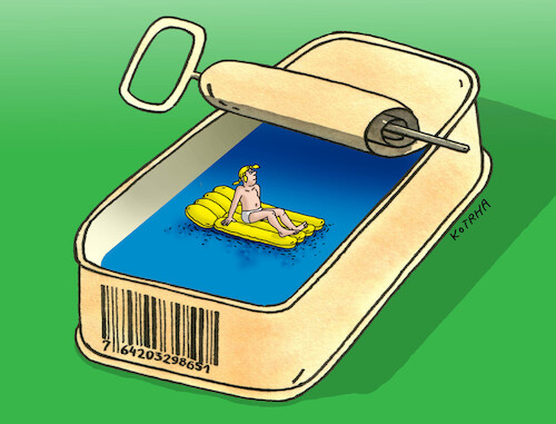 Cartoon: konzleto (medium) by Lubomir Kotrha tagged summer,the,sea,water,heat,summer,the,sea,water,heat