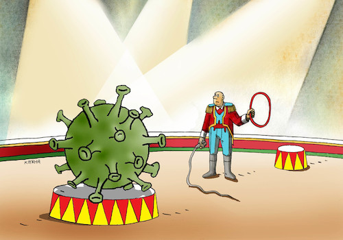 Cartoon: korocirc (medium) by Lubomir Kotrha tagged coronavirus,covid,19,pandemics