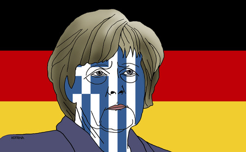 Cartoon: mergree (medium) by Lubomir Kotrha tagged angela,merkel,greece,money,syriza,eu